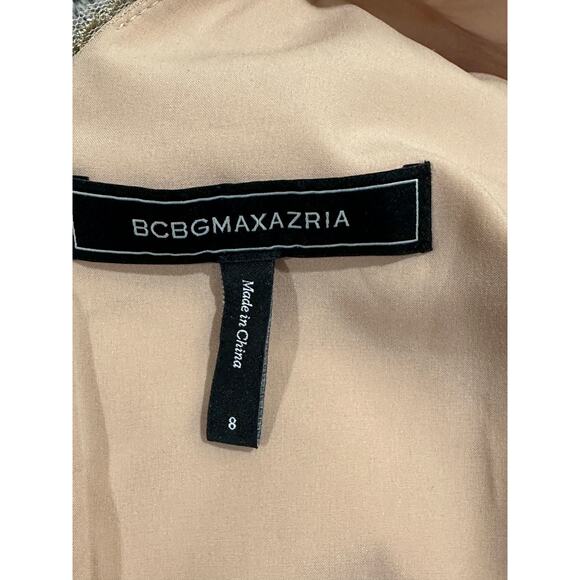 BCBG Cap Sleeve Short Evening Dress Bare Pink Size 8 NWOT Embroidered Details - Picture 4 of 15